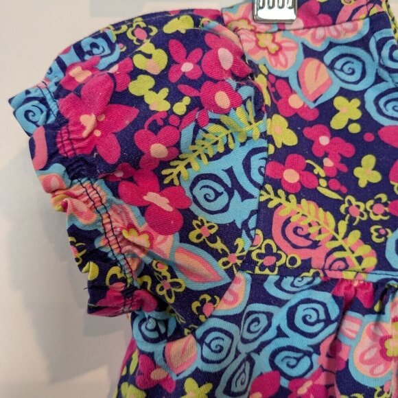 Hanna Andersson Girls Dress Size 110 (US 5) Pink/Blue Colorful Floral Flower - Picture 7 of 14